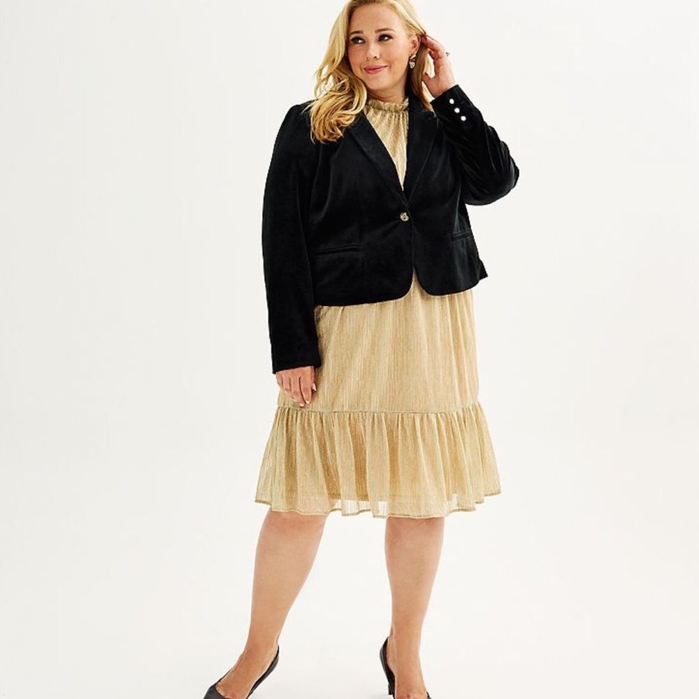 Draper James Black Velvet Blazer